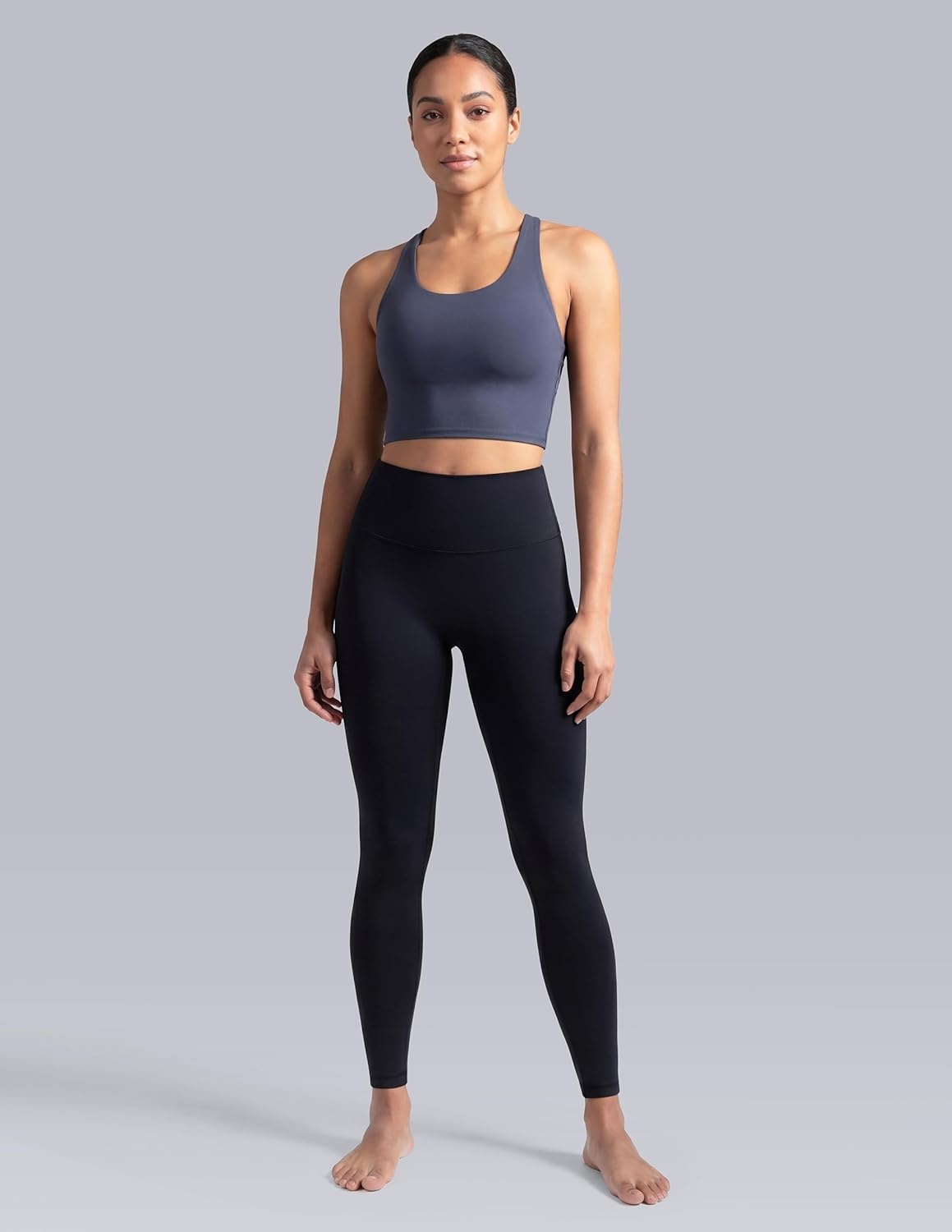 image:imageColorfulkoala Dreamlux No Front Seam Leggings for Women 2528 Inseam High Waisted Buttery Soft Yoga PantsBlack