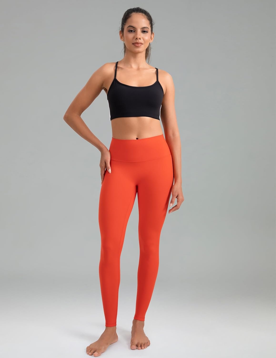 image:imageColorfulkoala Dreamlux No Front Seam Leggings for Women 2528 Inseam High Waisted Buttery Soft Yoga PantsCherry Tomato