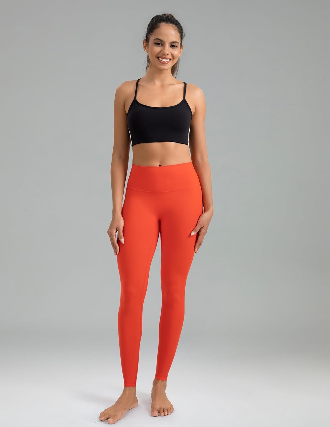 image:imageColorfulkoala Dreamlux No Front Seam Leggings for Women 2528 Inseam High Waisted Buttery Soft Yoga PantsCherry Tomato