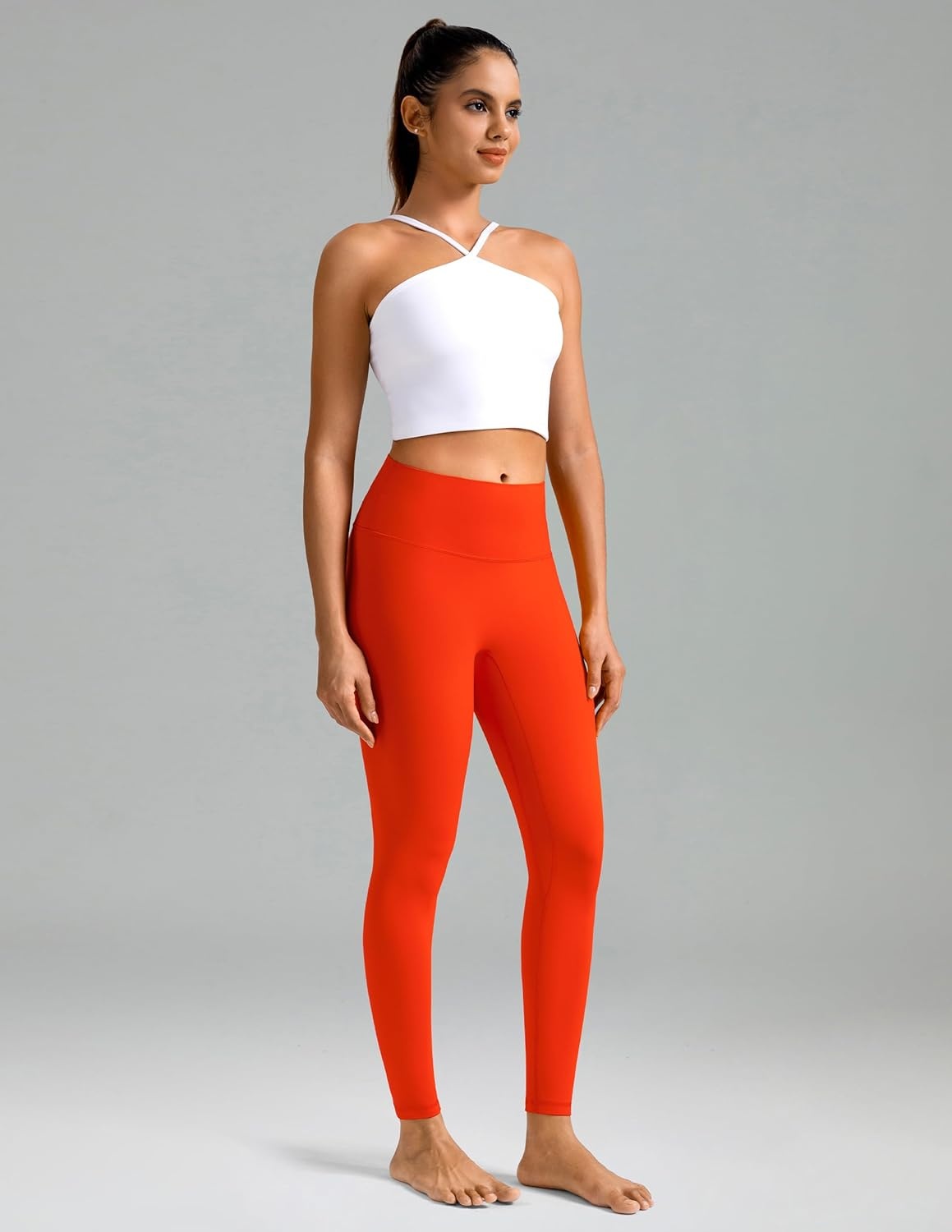 image:imageColorfulkoala Dreamlux No Front Seam Leggings for Women 2528 Inseam High Waisted Buttery Soft Yoga PantsCherry Tomato