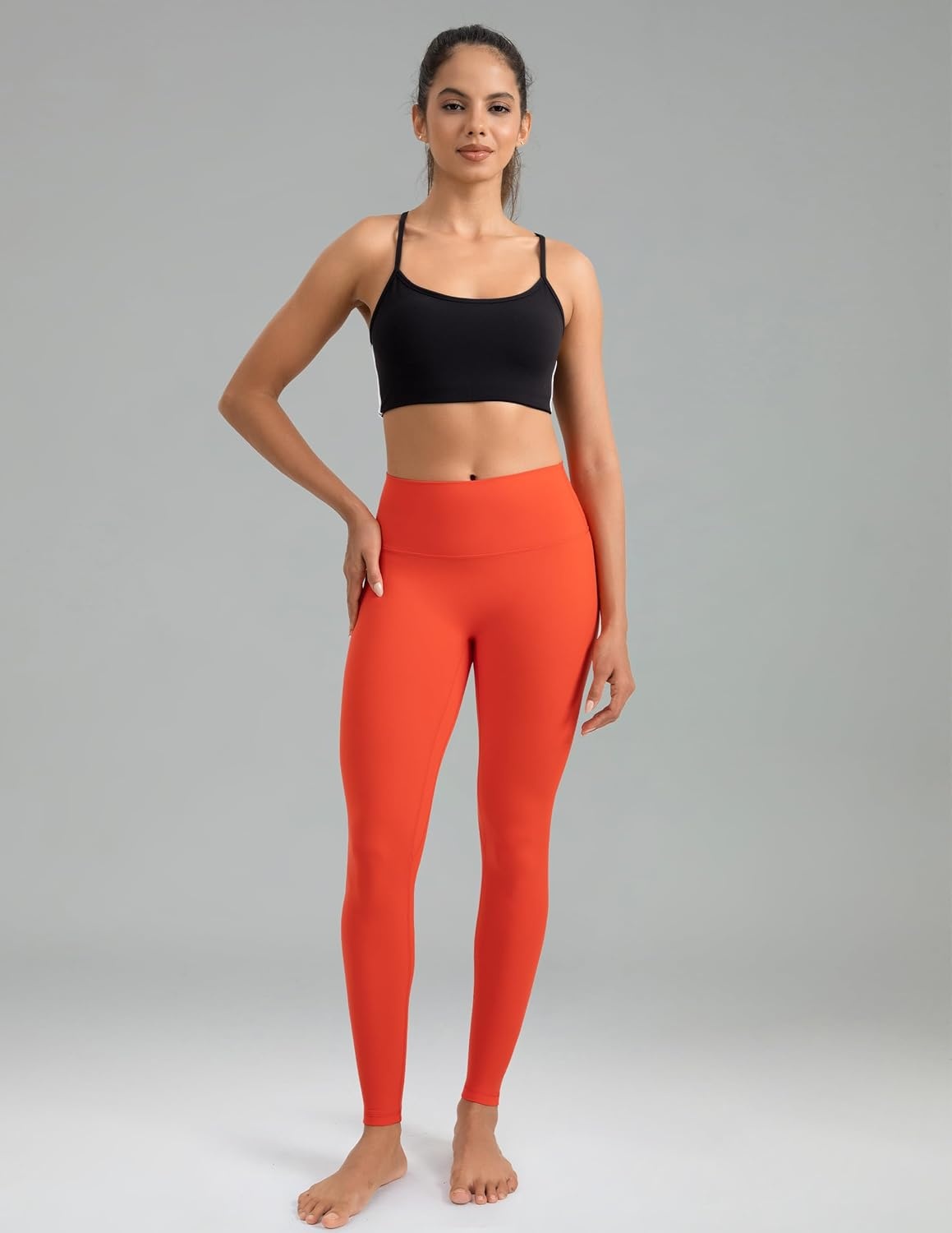 image:imageColorfulkoala Dreamlux No Front Seam Leggings for Women 2528 Inseam High Waisted Buttery Soft Yoga PantsCherry Tomato