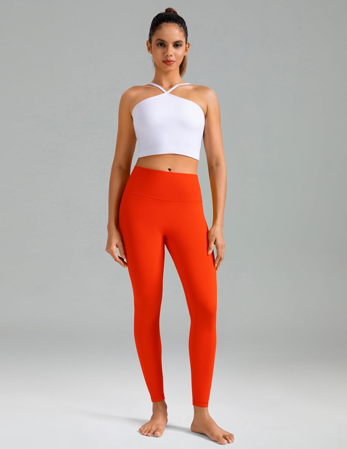 image:imageColorfulkoala Dreamlux No Front Seam Leggings for Women 2528 Inseam High Waisted Buttery Soft Yoga PantsCherry Tomato