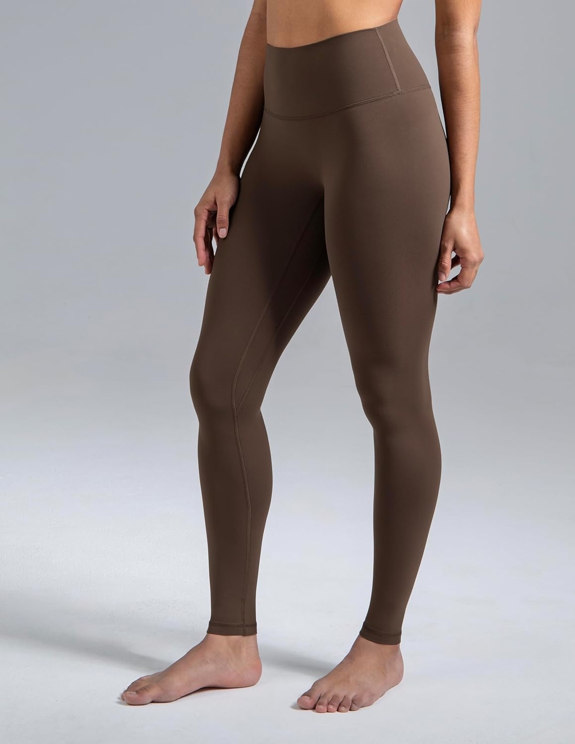 image:imageColorfulkoala Dreamlux No Front Seam Leggings for Women 2528 Inseam High Waisted Buttery Soft Yoga PantsCocoa