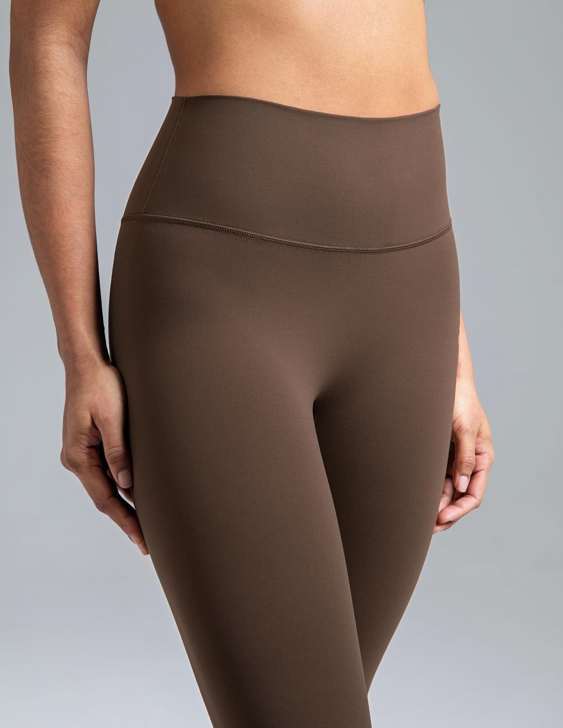 image:imageColorfulkoala Dreamlux No Front Seam Leggings for Women 2528 Inseam High Waisted Buttery Soft Yoga PantsCocoa