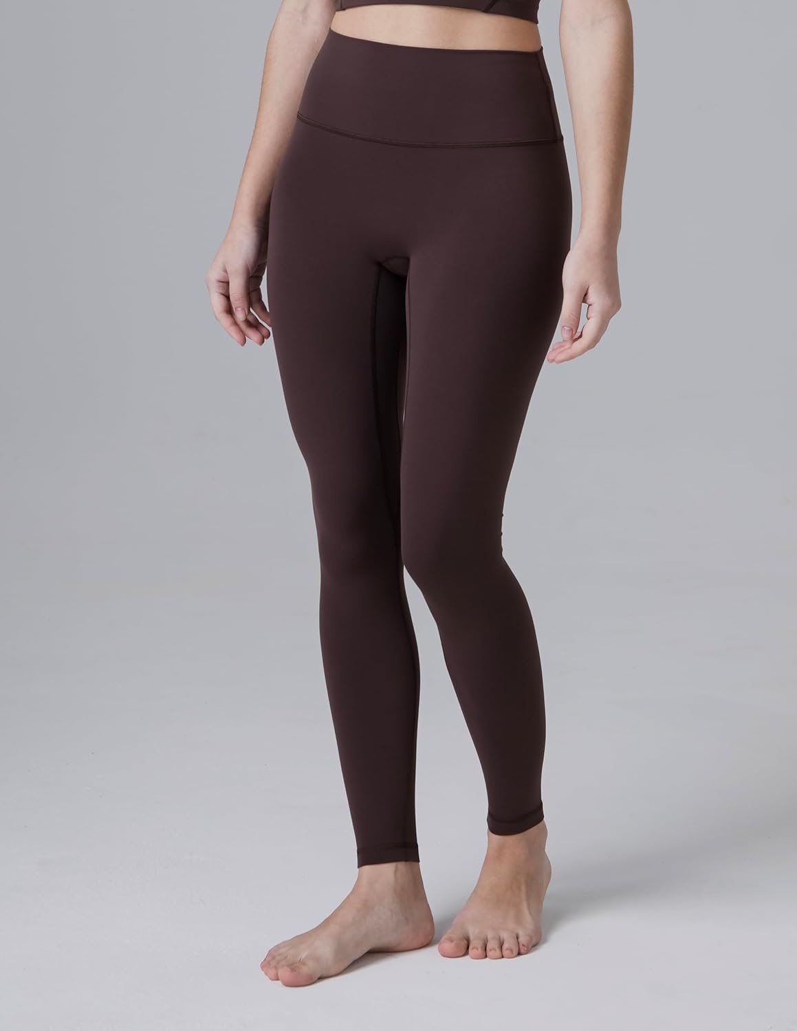 image:imageColorfulkoala Dreamlux No Front Seam Leggings for Women 2528 Inseam High Waisted Buttery Soft Yoga PantsEspresso