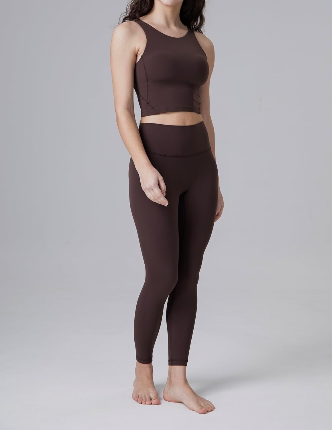 image:imageColorfulkoala Dreamlux No Front Seam Leggings for Women 2528 Inseam High Waisted Buttery Soft Yoga PantsEspresso