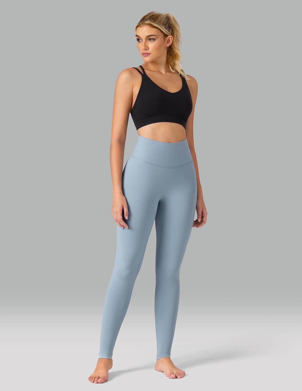 image:imageColorfulkoala Dreamlux No Front Seam Leggings for Women 2528 Inseam High Waisted Buttery Soft Yoga PantsFaded Denim