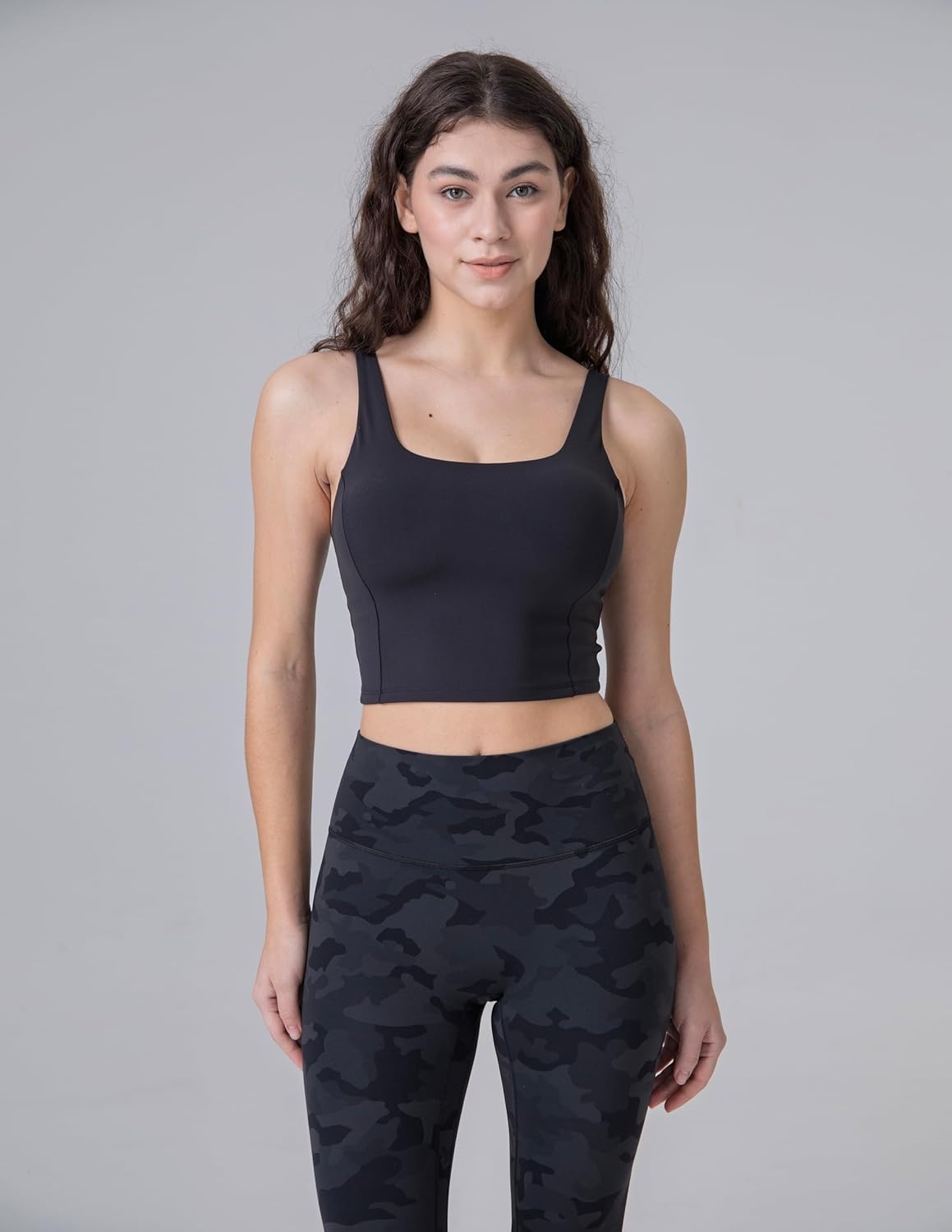 image:imageColorfulkoala Dreamlux No Front Seam Leggings for Women 2528 Inseam High Waisted Buttery Soft Yoga PantsGrey Camouflage