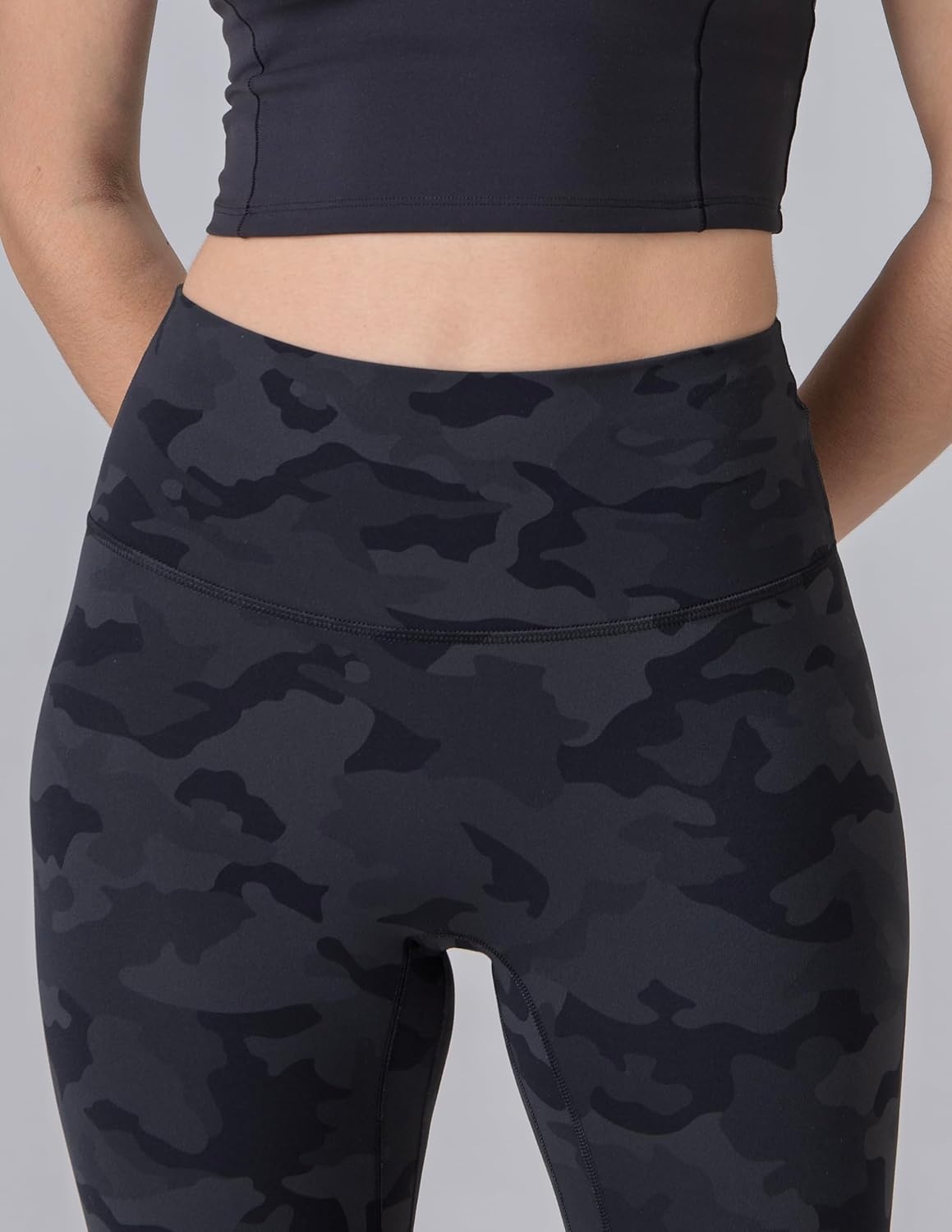 image:imageColorfulkoala Dreamlux No Front Seam Leggings for Women 2528 Inseam High Waisted Buttery Soft Yoga PantsGrey Camouflage