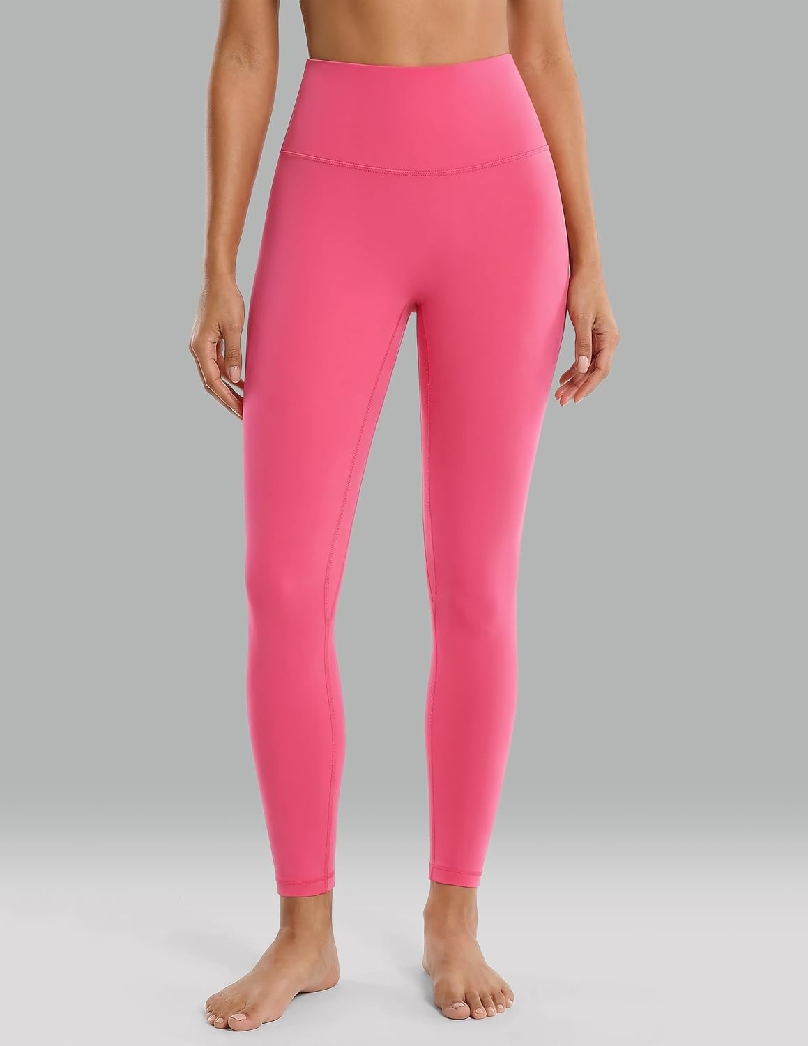 image:imageColorfulkoala Dreamlux No Front Seam Leggings for Women 2528 Inseam High Waisted Buttery Soft Yoga PantsHot Pink