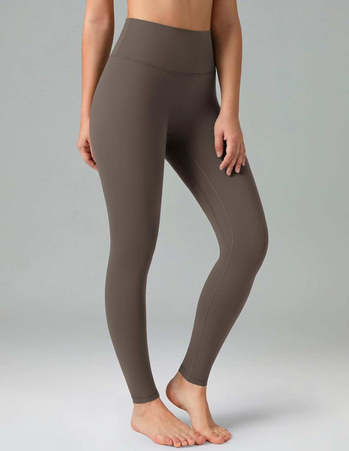 image:imageColorfulkoala Dreamlux No Front Seam Leggings for Women 2528 Inseam High Waisted Buttery Soft Yoga PantsMajor Brown