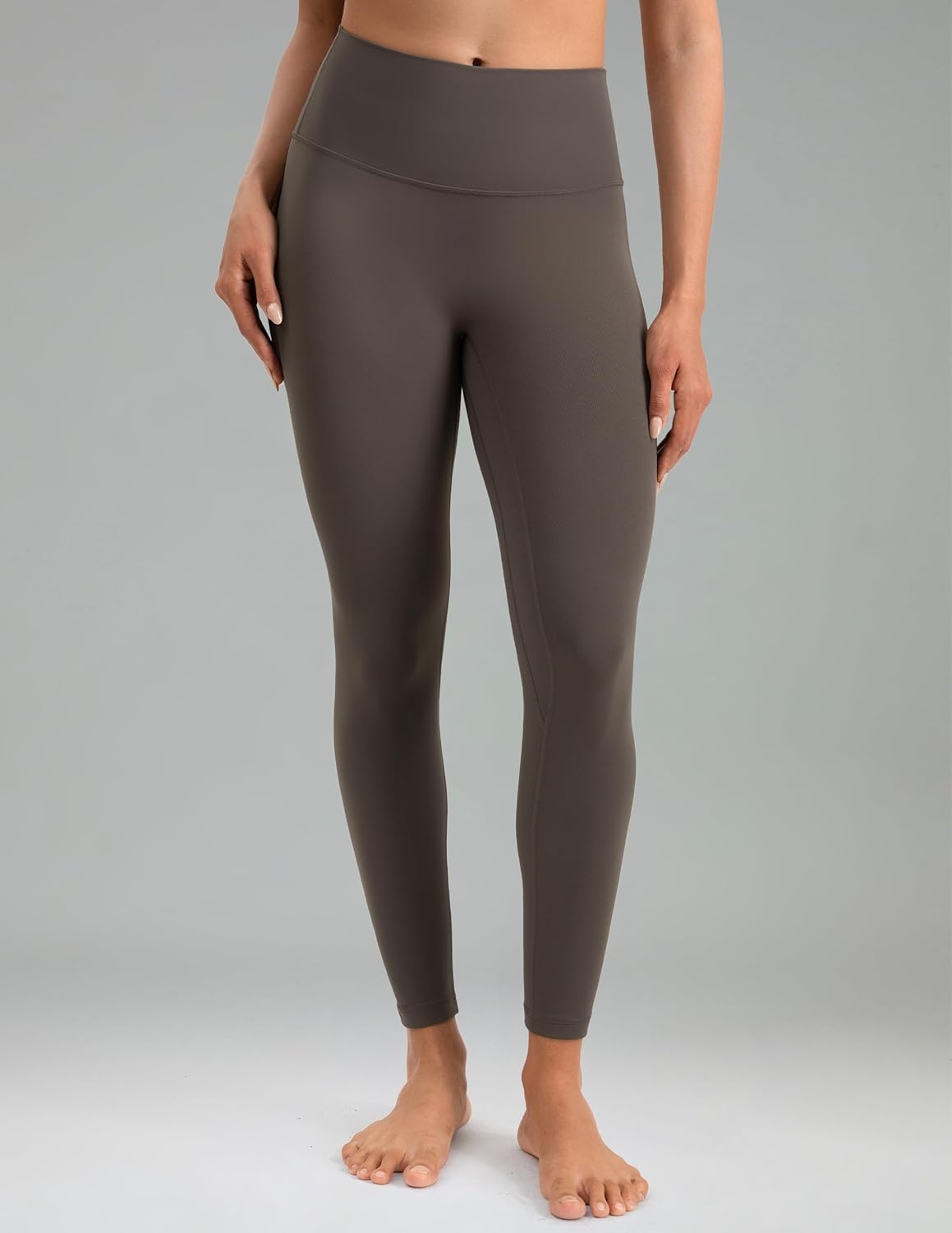 image:imageColorfulkoala Dreamlux No Front Seam Leggings for Women 2528 Inseam High Waisted Buttery Soft Yoga PantsMajor Brown