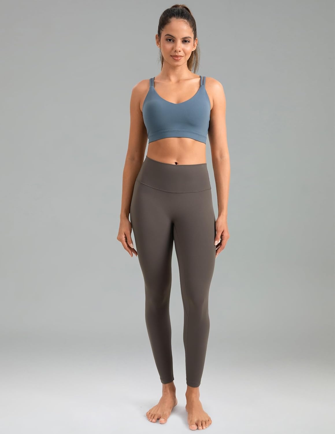 image:imageColorfulkoala Dreamlux No Front Seam Leggings for Women 2528 Inseam High Waisted Buttery Soft Yoga PantsMajor Brown