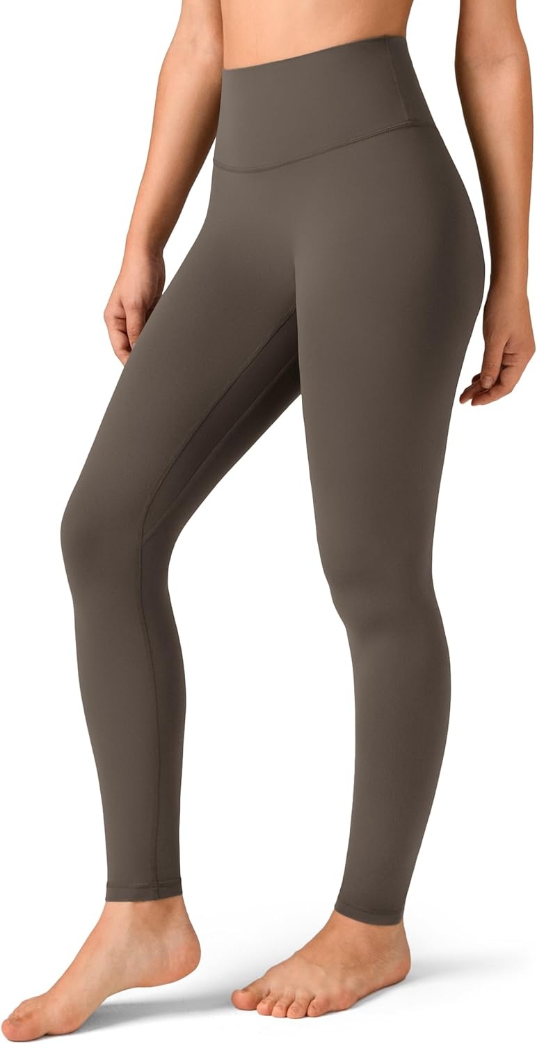 image:imageColorfulkoala Dreamlux No Front Seam Leggings for Women 2528 Inseam High Waisted Buttery Soft Yoga PantsMajor Brown