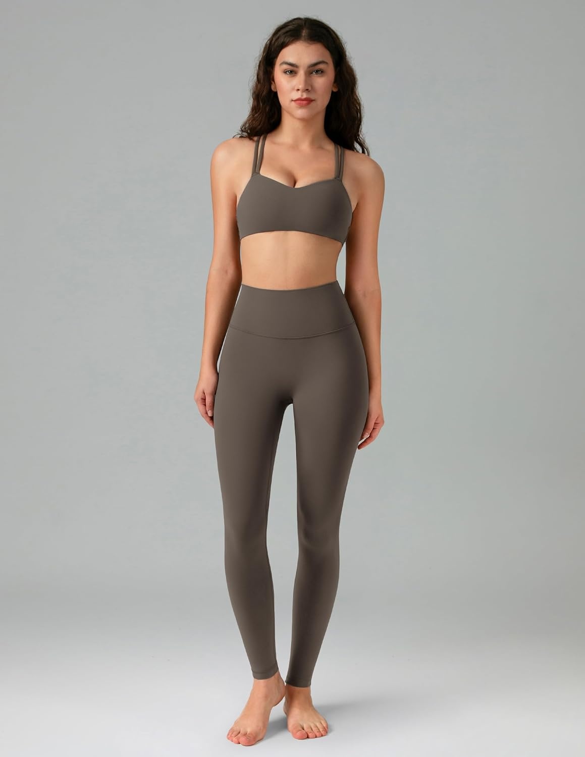 image:imageColorfulkoala Dreamlux No Front Seam Leggings for Women 2528 Inseam High Waisted Buttery Soft Yoga PantsMajor Brown