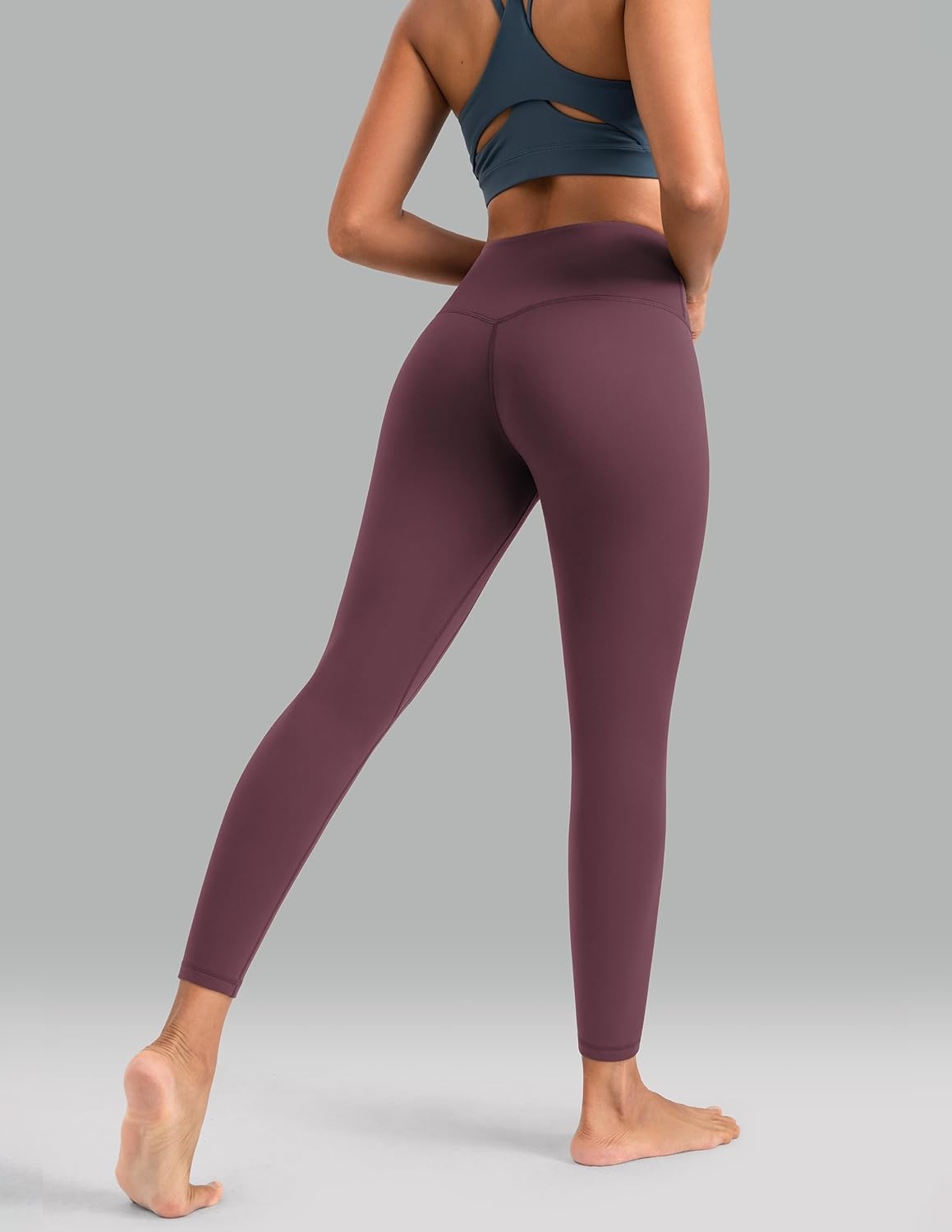 image:imageColorfulkoala Dreamlux No Front Seam Leggings for Women 2528 Inseam High Waisted Buttery Soft Yoga PantsPlum Red