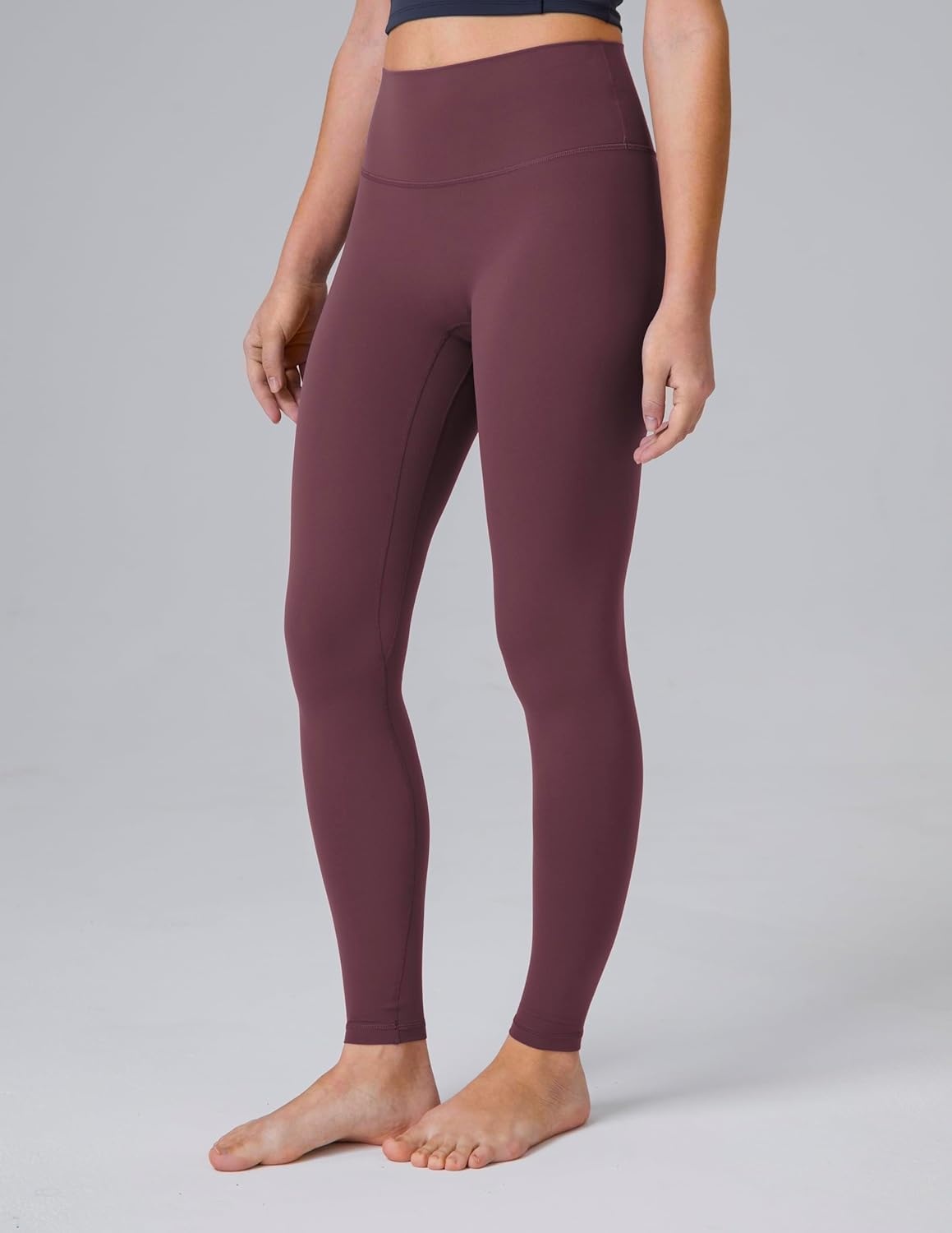 image:imageColorfulkoala Dreamlux No Front Seam Leggings for Women 2528 Inseam High Waisted Buttery Soft Yoga PantsPlum Red