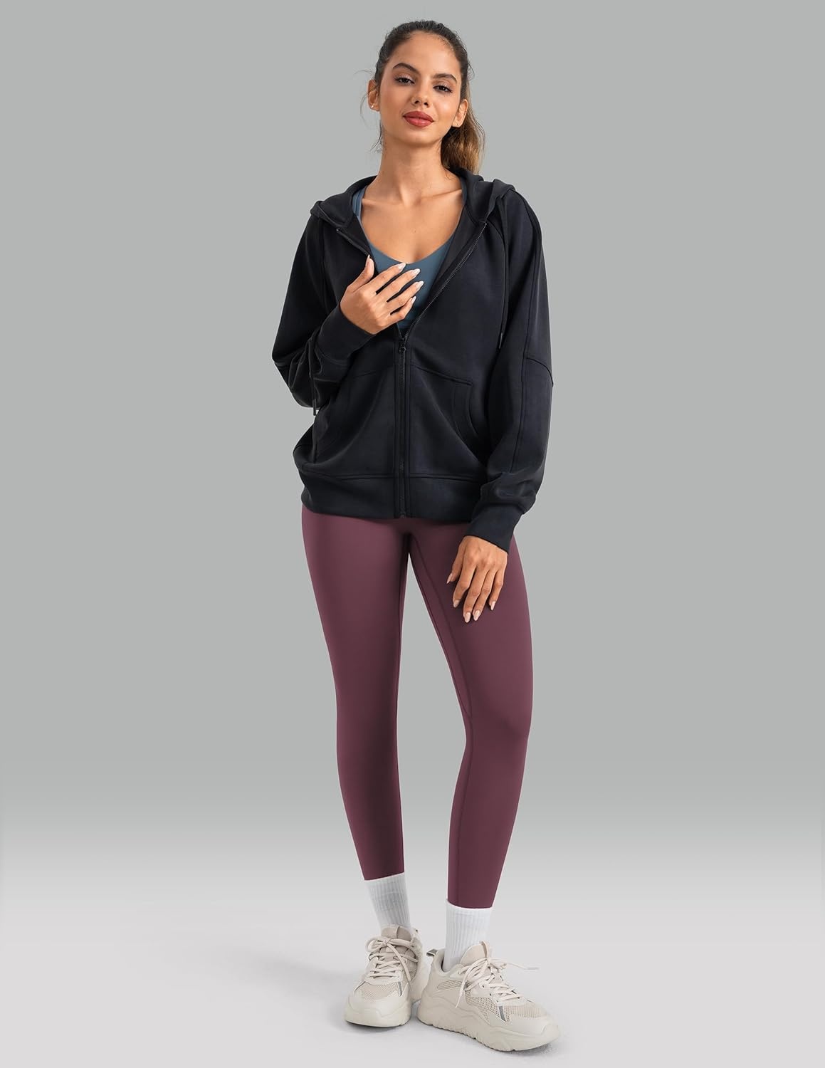 image:imageColorfulkoala Dreamlux No Front Seam Leggings for Women 2528 Inseam High Waisted Buttery Soft Yoga PantsPlum Red