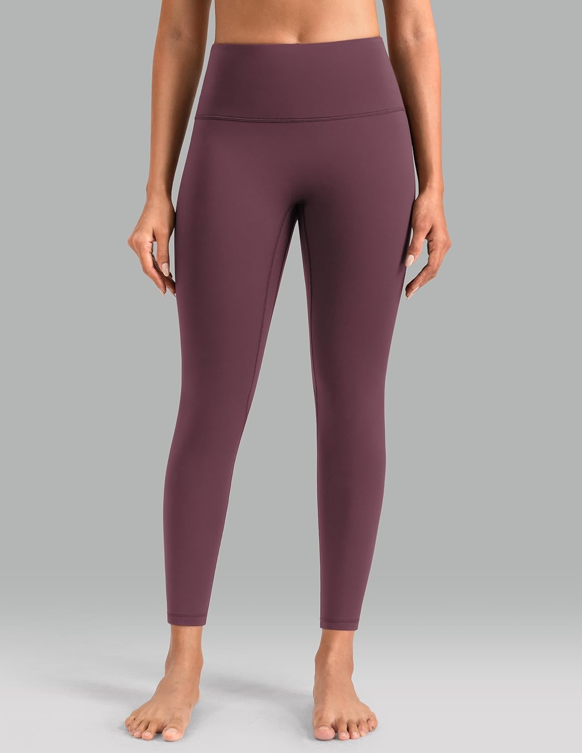 image:imageColorfulkoala Dreamlux No Front Seam Leggings for Women 2528 Inseam High Waisted Buttery Soft Yoga PantsPlum Red