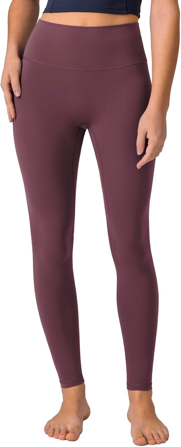 image:imageColorfulkoala Dreamlux No Front Seam Leggings for Women 2528 Inseam High Waisted Buttery Soft Yoga PantsPlum Red
