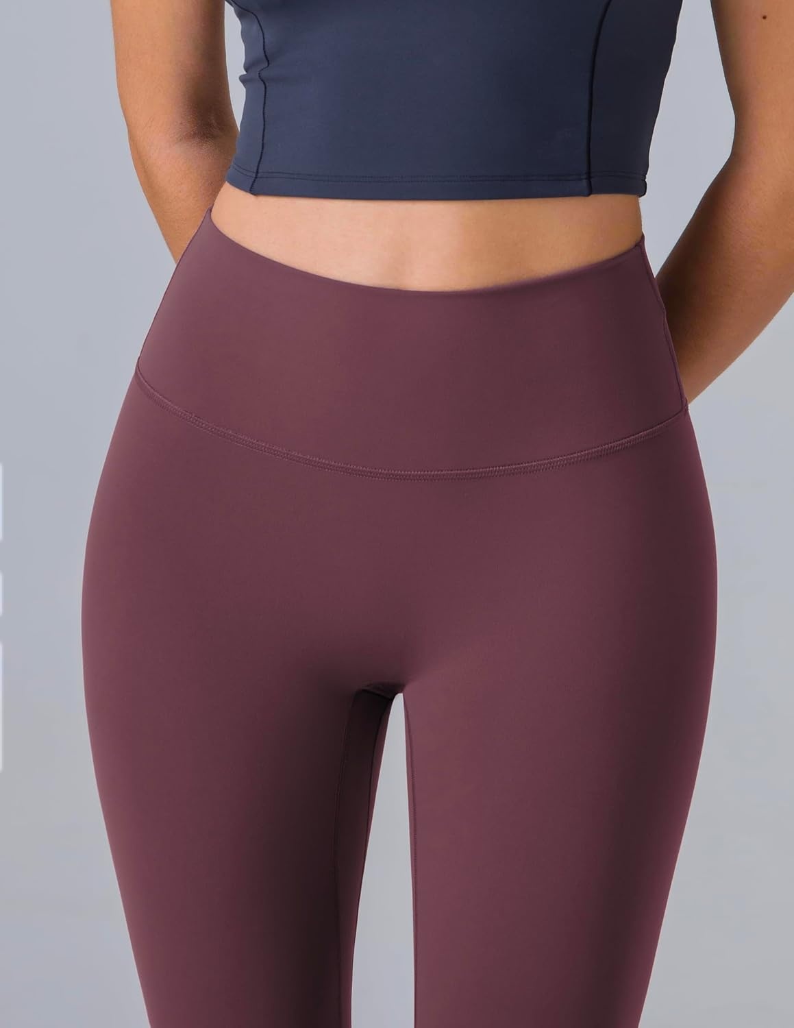 image:imageColorfulkoala Dreamlux No Front Seam Leggings for Women 2528 Inseam High Waisted Buttery Soft Yoga PantsPlum Red