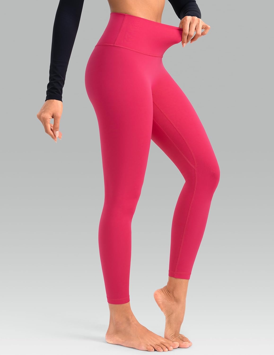 image:imageColorfulkoala Dreamlux No Front Seam Leggings for Women 2528 Inseam High Waisted Buttery Soft Yoga PantsRaspberry