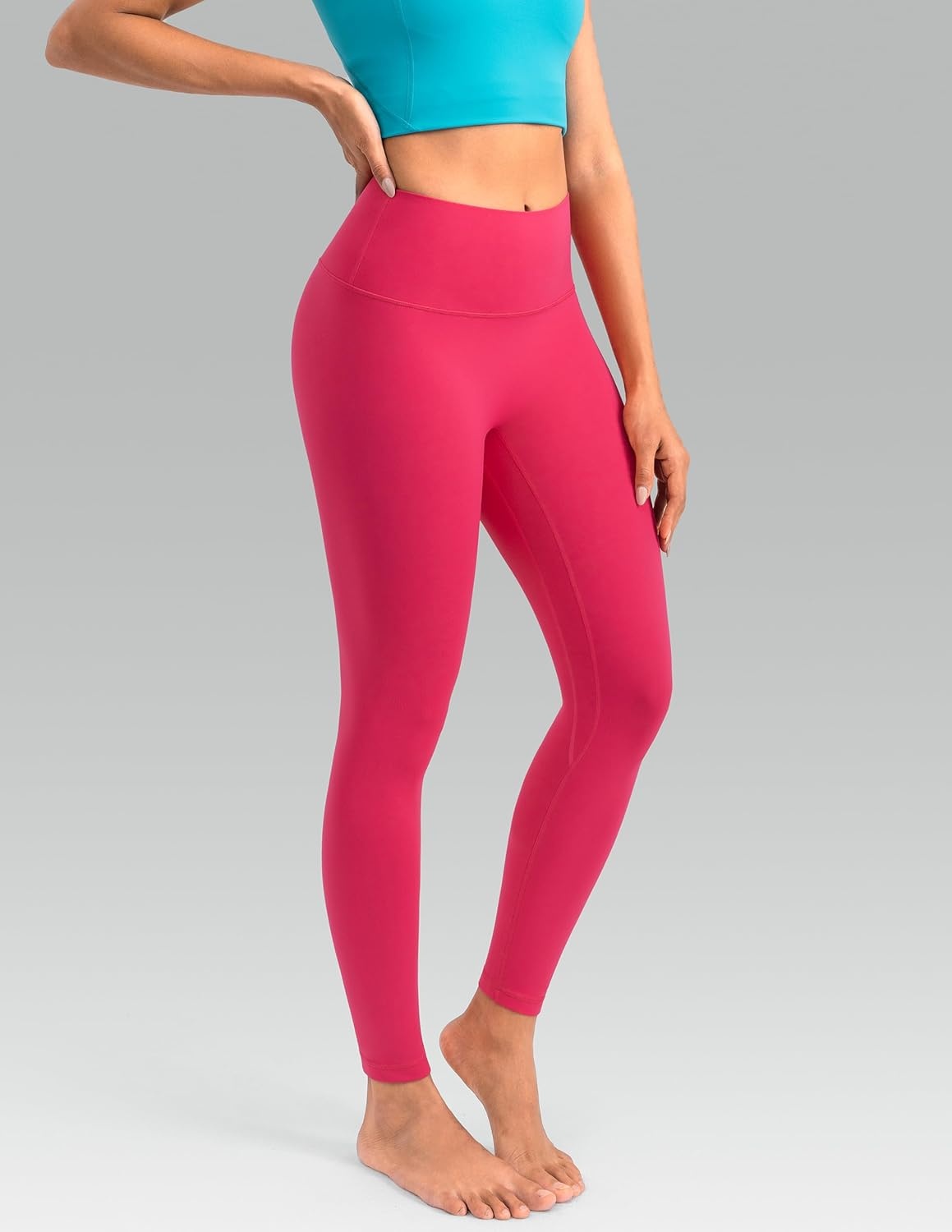 image:imageColorfulkoala Dreamlux No Front Seam Leggings for Women 2528 Inseam High Waisted Buttery Soft Yoga PantsRaspberry