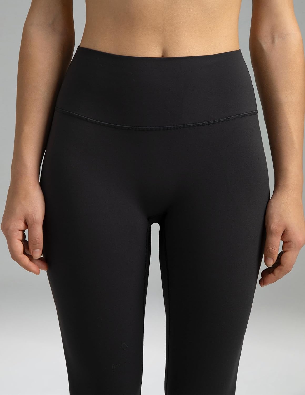image:imageColorfulkoala Dreamlux No Front Seam Leggings for Women High Waisted Capris 21 Inseam Yoga PantsBlack