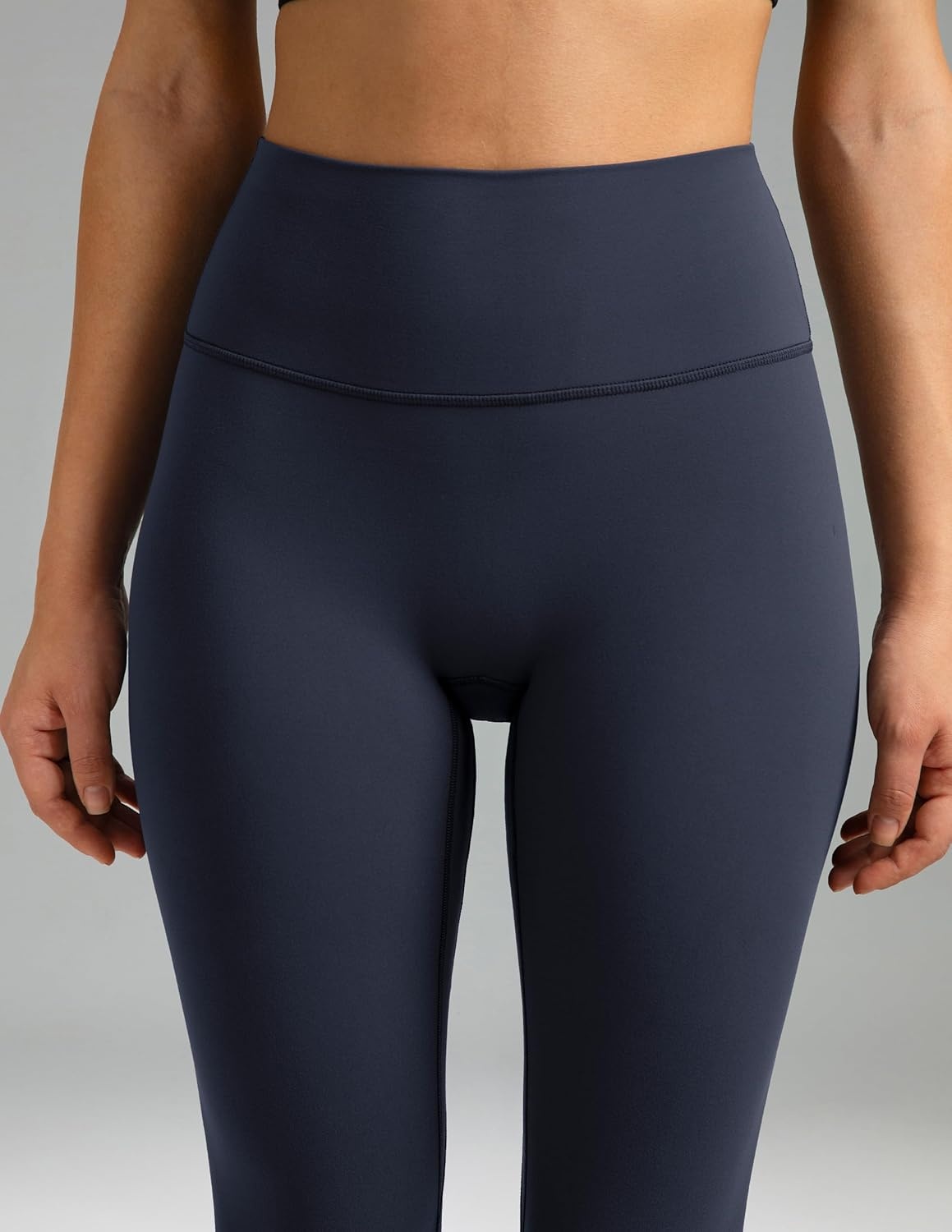 image:imageColorfulkoala Dreamlux No Front Seam Leggings for Women High Waisted Capris 21 Inseam Yoga PantsBlue Ink