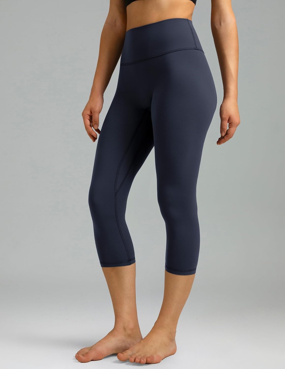 image:imageColorfulkoala Dreamlux No Front Seam Leggings for Women High Waisted Capris 21 Inseam Yoga PantsBlue Ink