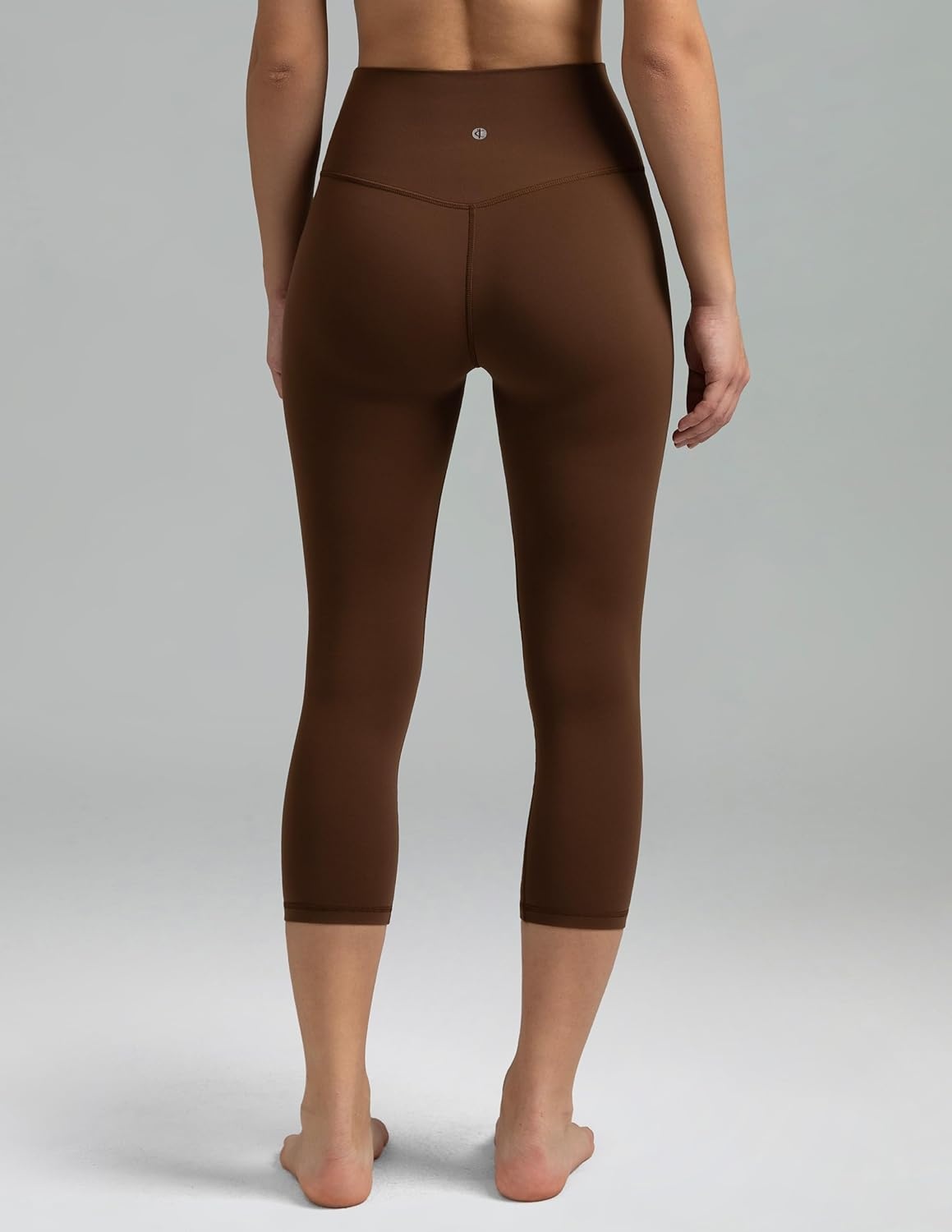 image:imageColorfulkoala Dreamlux No Front Seam Leggings for Women High Waisted Capris 21 Inseam Yoga PantsCocoa