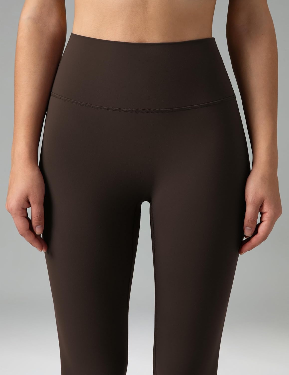 image:imageColorfulkoala Dreamlux No Front Seam Leggings for Women High Waisted Capris 21 Inseam Yoga PantsEspresso