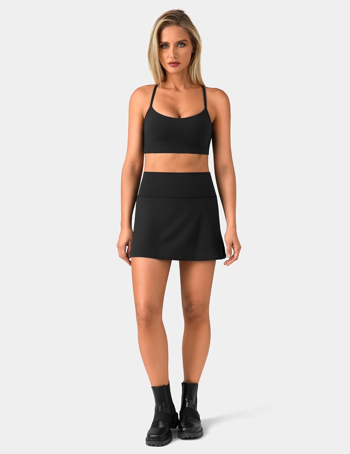 image:imageColorfulkoala Dreamlux Skirts for Women High Rise Athletic Golf Tennis Skorts Builtin Shorts with PocketsBlack