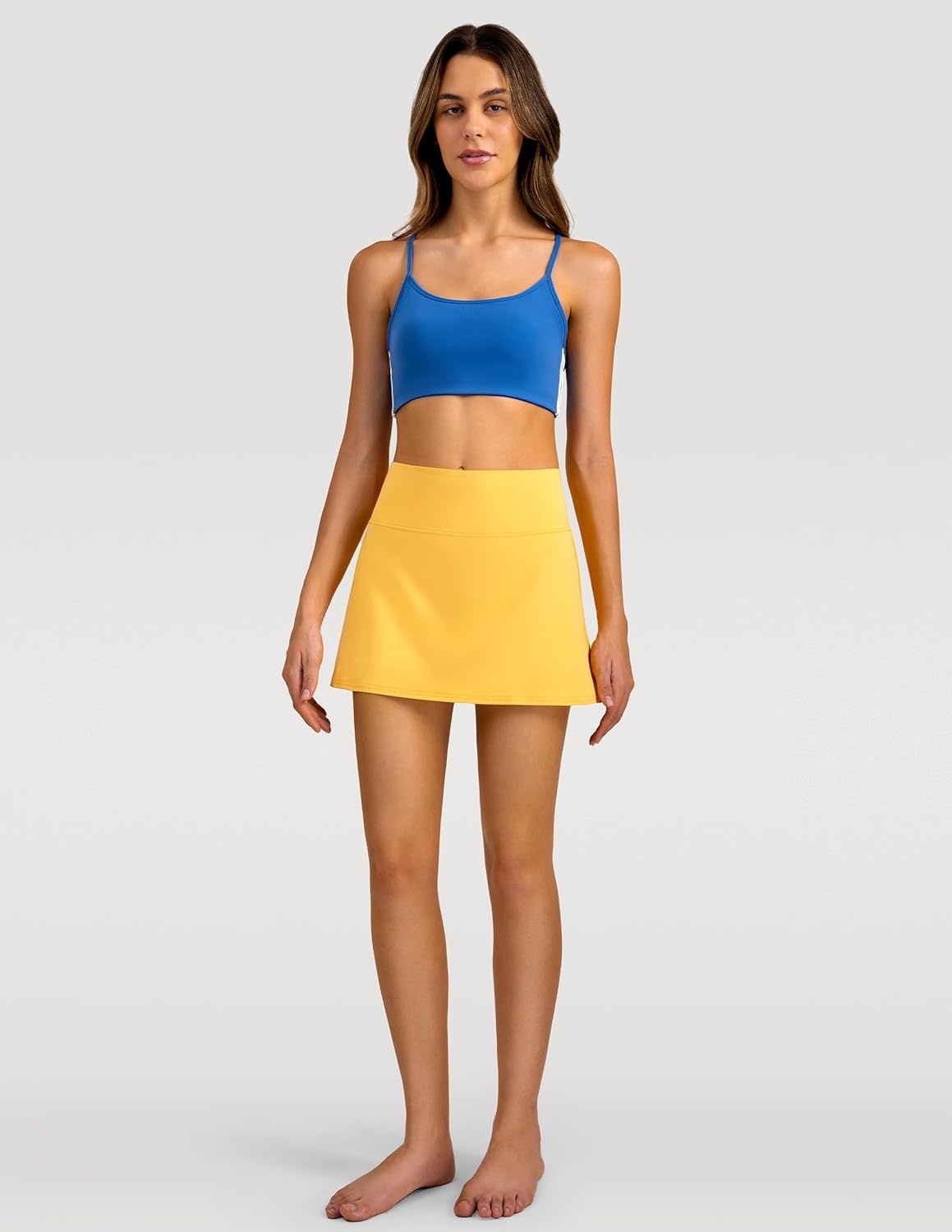 image:imageColorfulkoala Dreamlux Skirts for Women High Rise Athletic Golf Tennis Skorts Builtin Shorts with PocketsBlazing Yellow