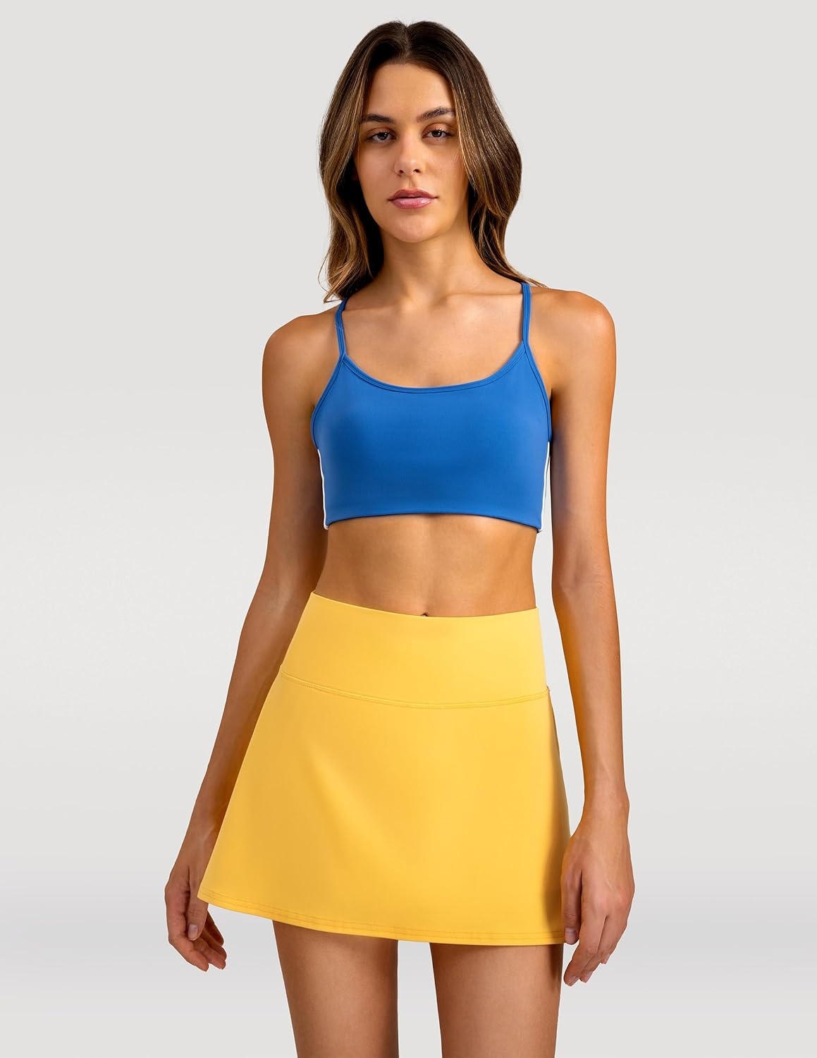 image:imageColorfulkoala Dreamlux Skirts for Women High Rise Athletic Golf Tennis Skorts Builtin Shorts with PocketsBlazing Yellow