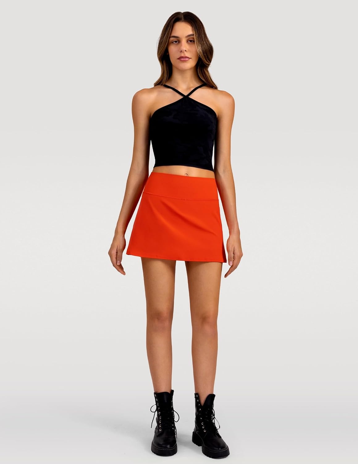 image:imageColorfulkoala Dreamlux Skirts for Women High Rise Athletic Golf Tennis Skorts Builtin Shorts with PocketsCherry Tomato