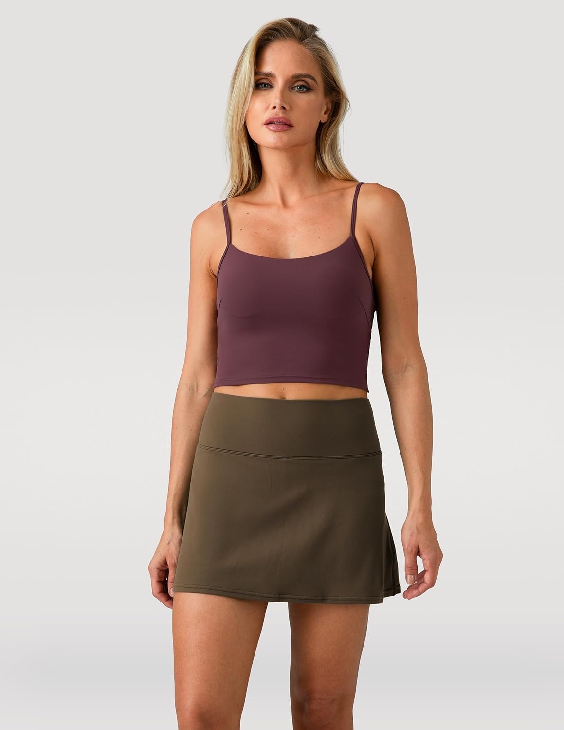 image:imageColorfulkoala Dreamlux Skirts for Women High Rise Athletic Golf Tennis Skorts Builtin Shorts with PocketsCocoa