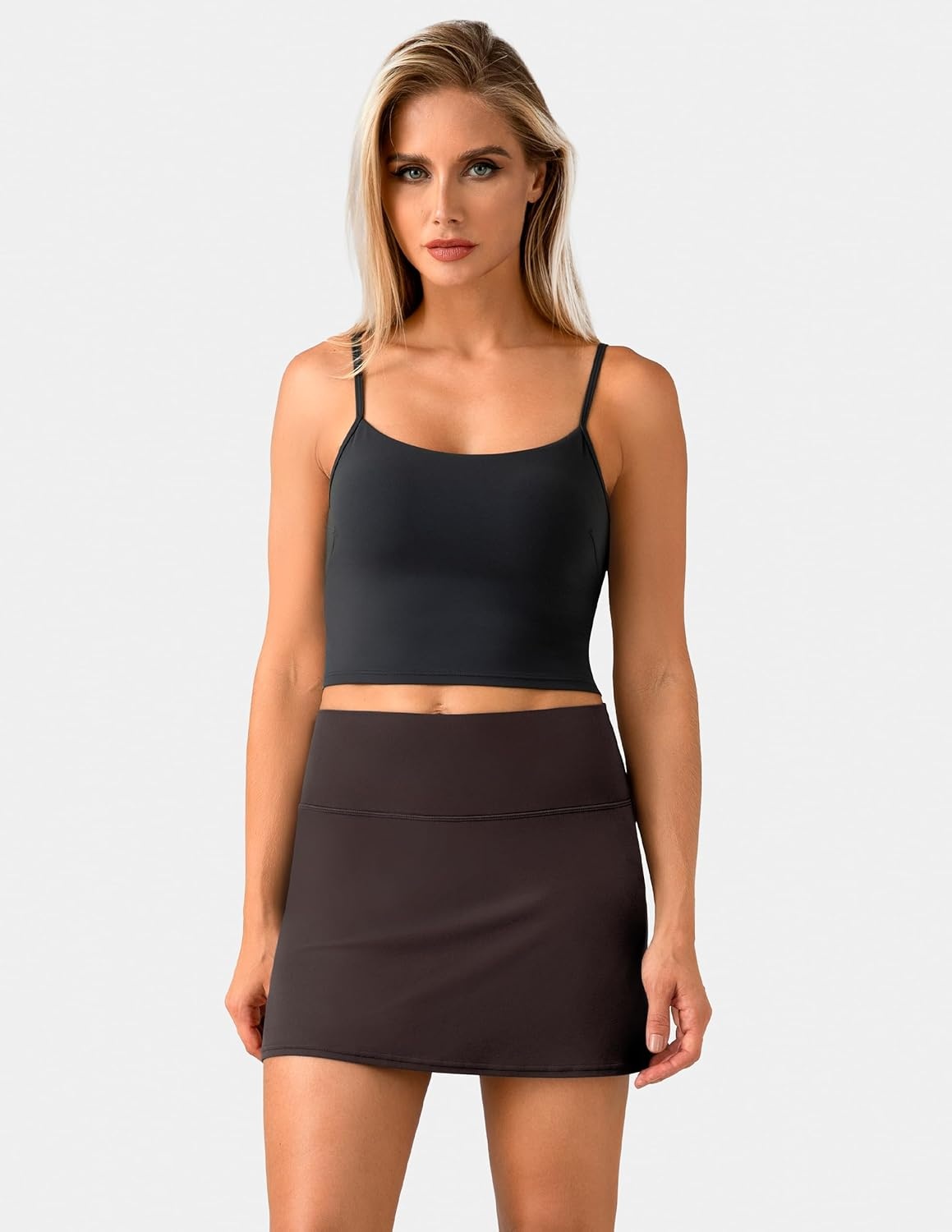 image:imageColorfulkoala Dreamlux Skirts for Women High Rise Athletic Golf Tennis Skorts Builtin Shorts with PocketsEspresso
