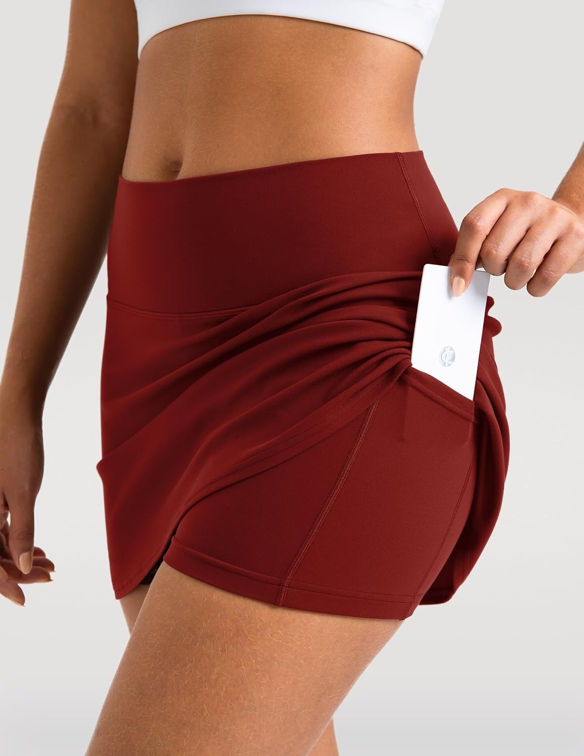 image:imageColorfulkoala Dreamlux Skirts for Women High Rise Athletic Golf Tennis Skorts Builtin Shorts with PocketsMerlot