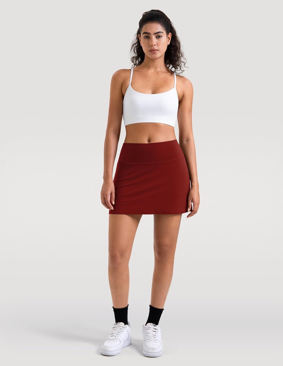 image:imageColorfulkoala Dreamlux Skirts for Women High Rise Athletic Golf Tennis Skorts Builtin Shorts with PocketsMerlot