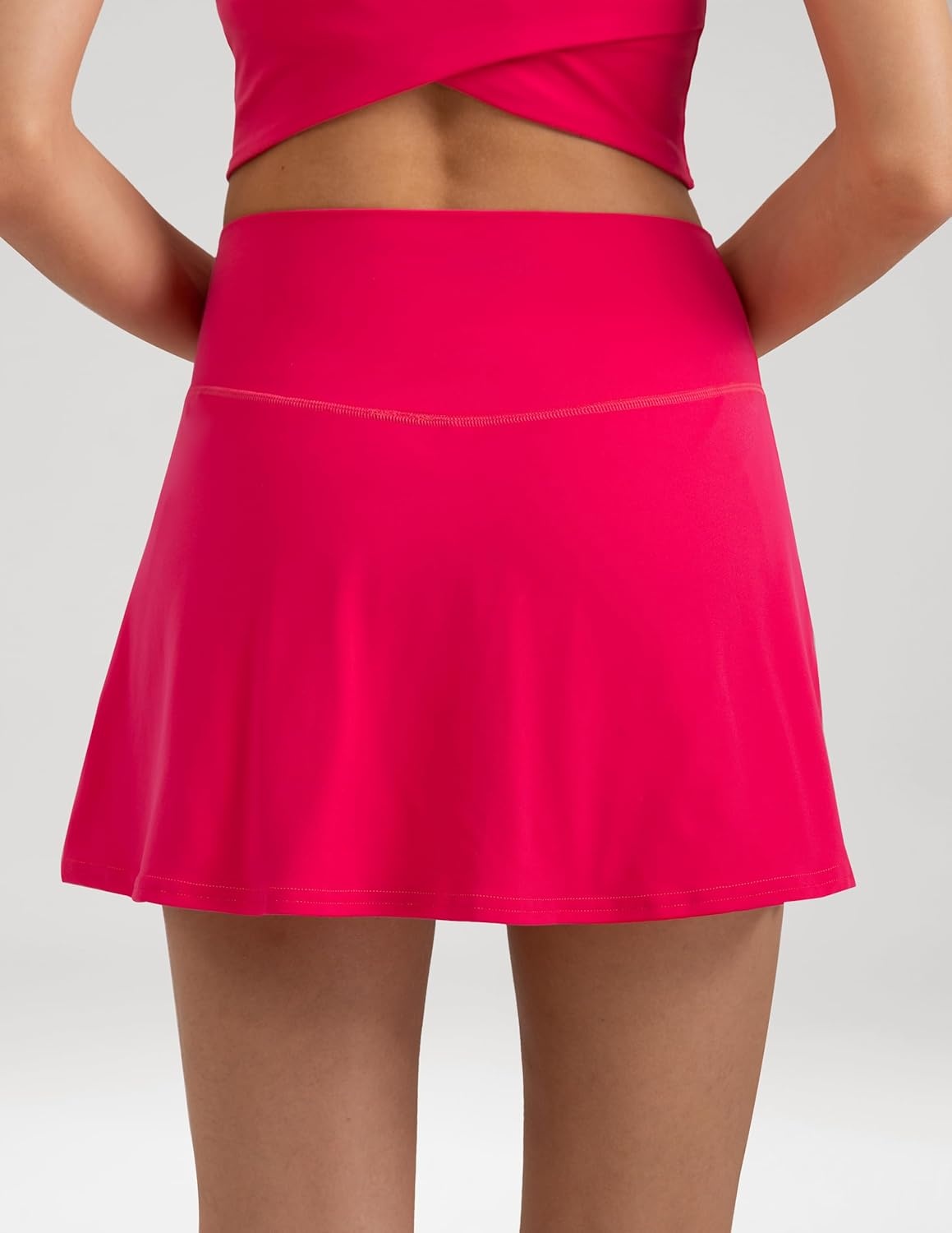image:imageColorfulkoala Dreamlux Skirts for Women High Rise Athletic Golf Tennis Skorts Builtin Shorts with PocketsRaspberry