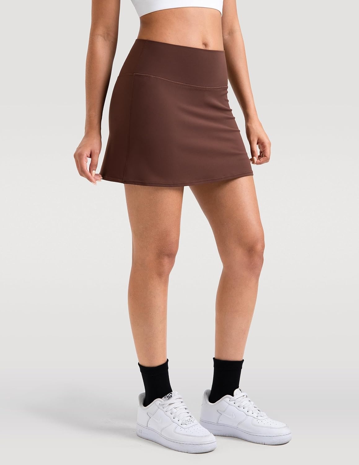 image:imageColorfulkoala Dreamlux Skirts for Women High Rise Athletic Golf Tennis Skorts Builtin Shorts with PocketsRoasted Chestnut