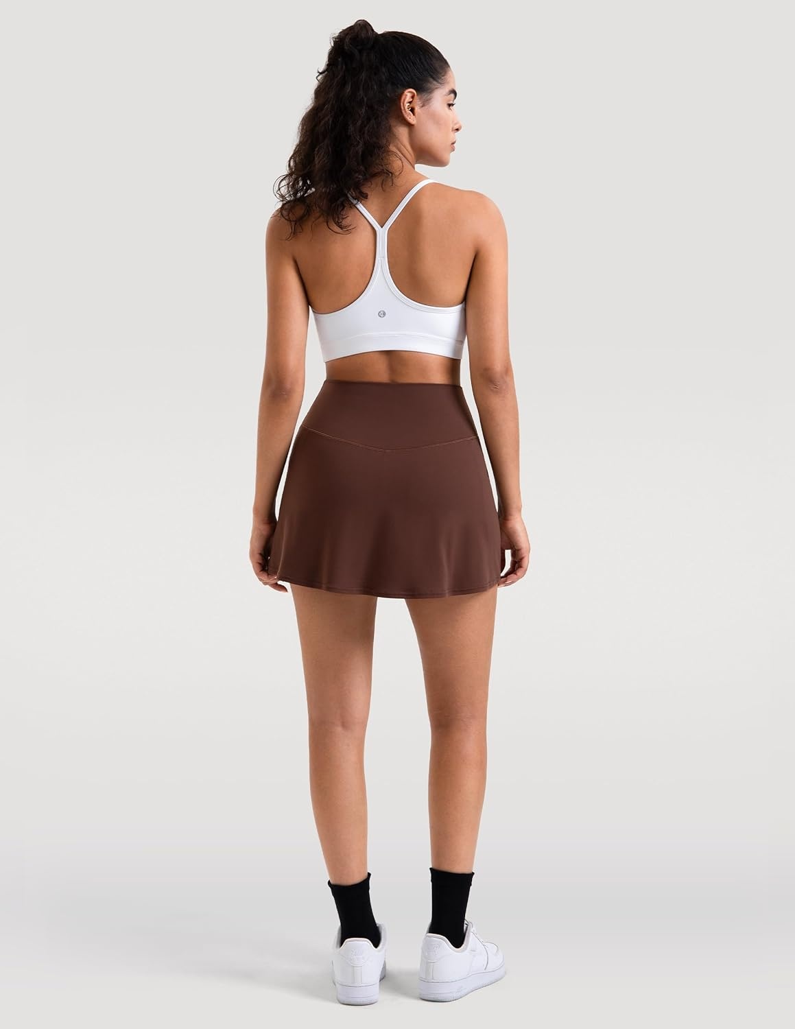 image:imageColorfulkoala Dreamlux Skirts for Women High Rise Athletic Golf Tennis Skorts Builtin Shorts with PocketsRoasted Chestnut