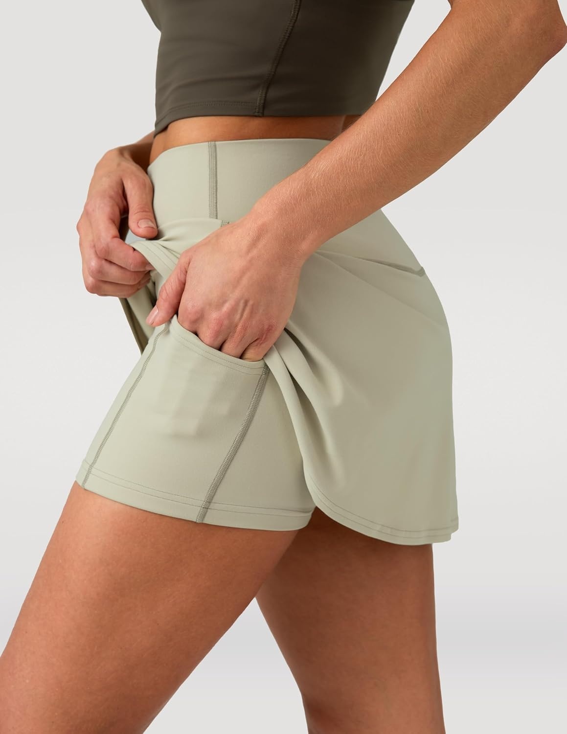 image:imageColorfulkoala Dreamlux Skirts for Women High Rise Athletic Golf Tennis Skorts Builtin Shorts with PocketsVanilla