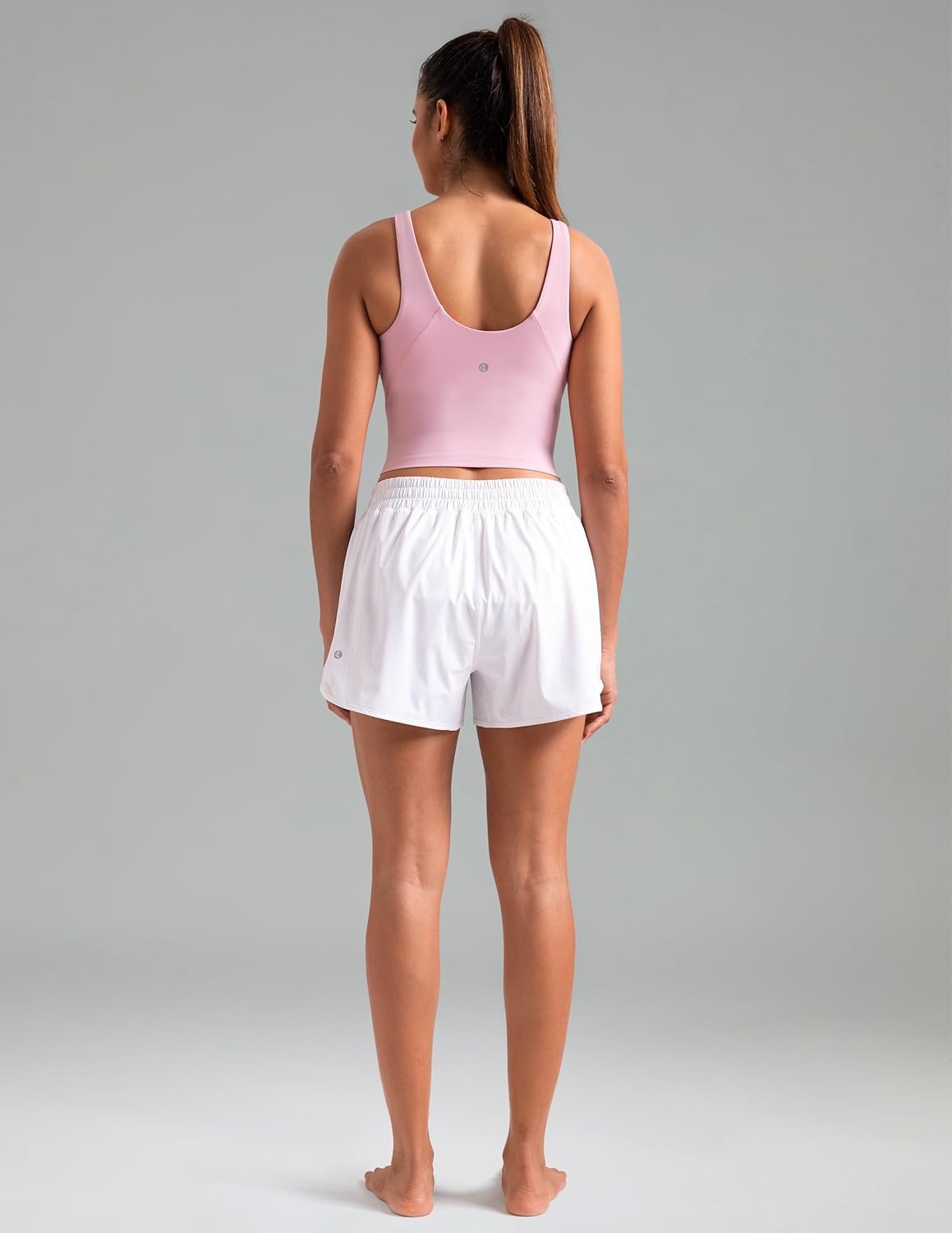 image:imageColorfulkoala Dreamlux Womens Padded Sports Bra High Neck UBack Yoga Running Workout Athletic Tank Top with Removable CupsAlmond Blossom