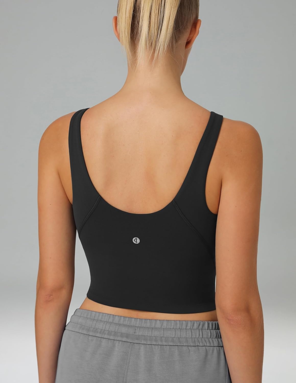image:imageColorfulkoala Dreamlux Womens Padded Sports Bra High Neck UBack Yoga Running Workout Athletic Tank Top with Removable CupsBlack