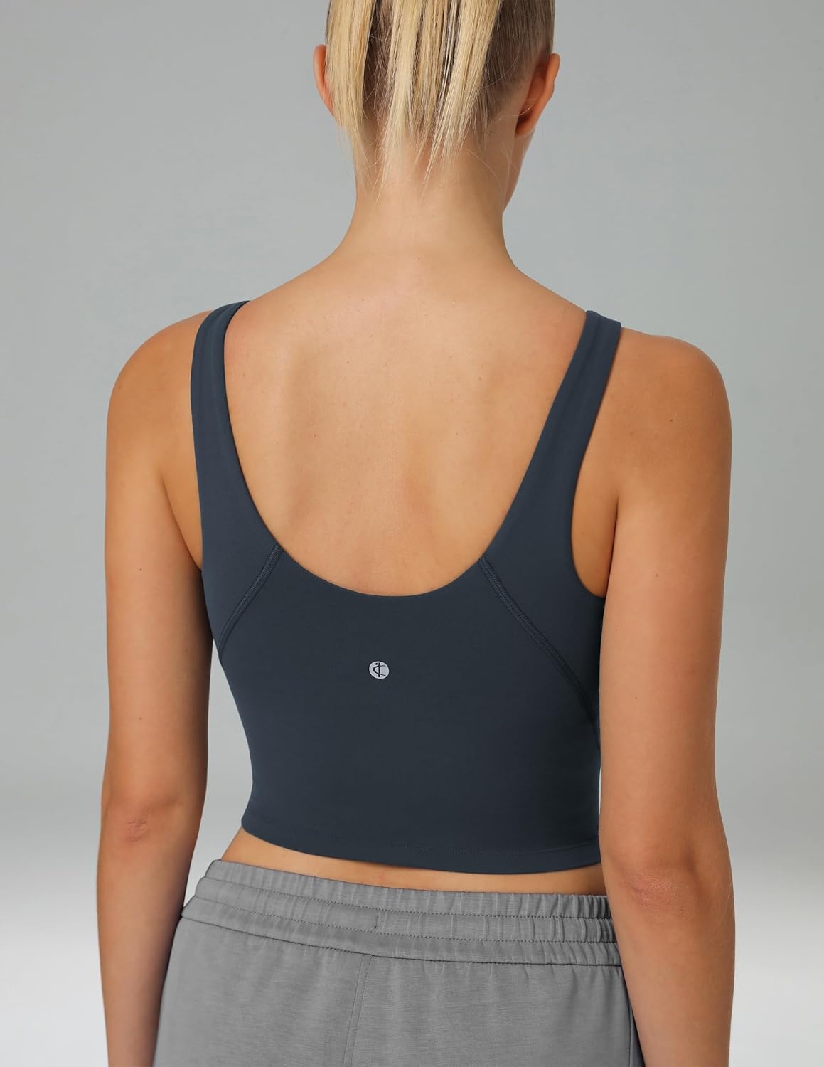 image:imageColorfulkoala Dreamlux Womens Padded Sports Bra High Neck UBack Yoga Running Workout Athletic Tank Top with Removable CupsBlue Ink