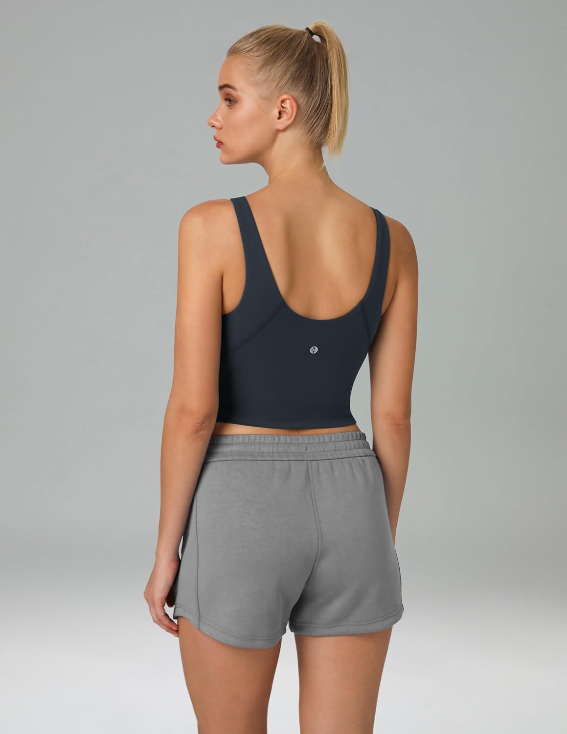 image:imageColorfulkoala Dreamlux Womens Padded Sports Bra High Neck UBack Yoga Running Workout Athletic Tank Top with Removable CupsBlue Ink