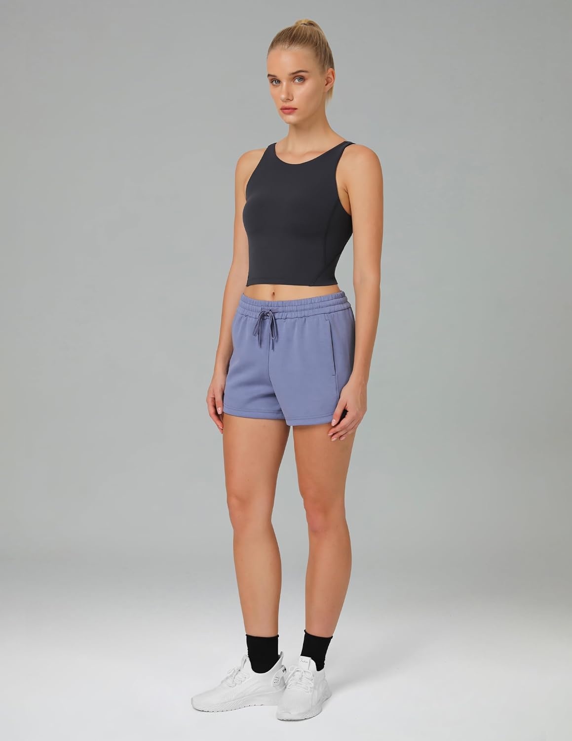image:imageColorfulkoala Dreamlux Womens Padded Sports Bra High Neck UBack Yoga Running Workout Athletic Tank Top with Removable CupsDark Carbon