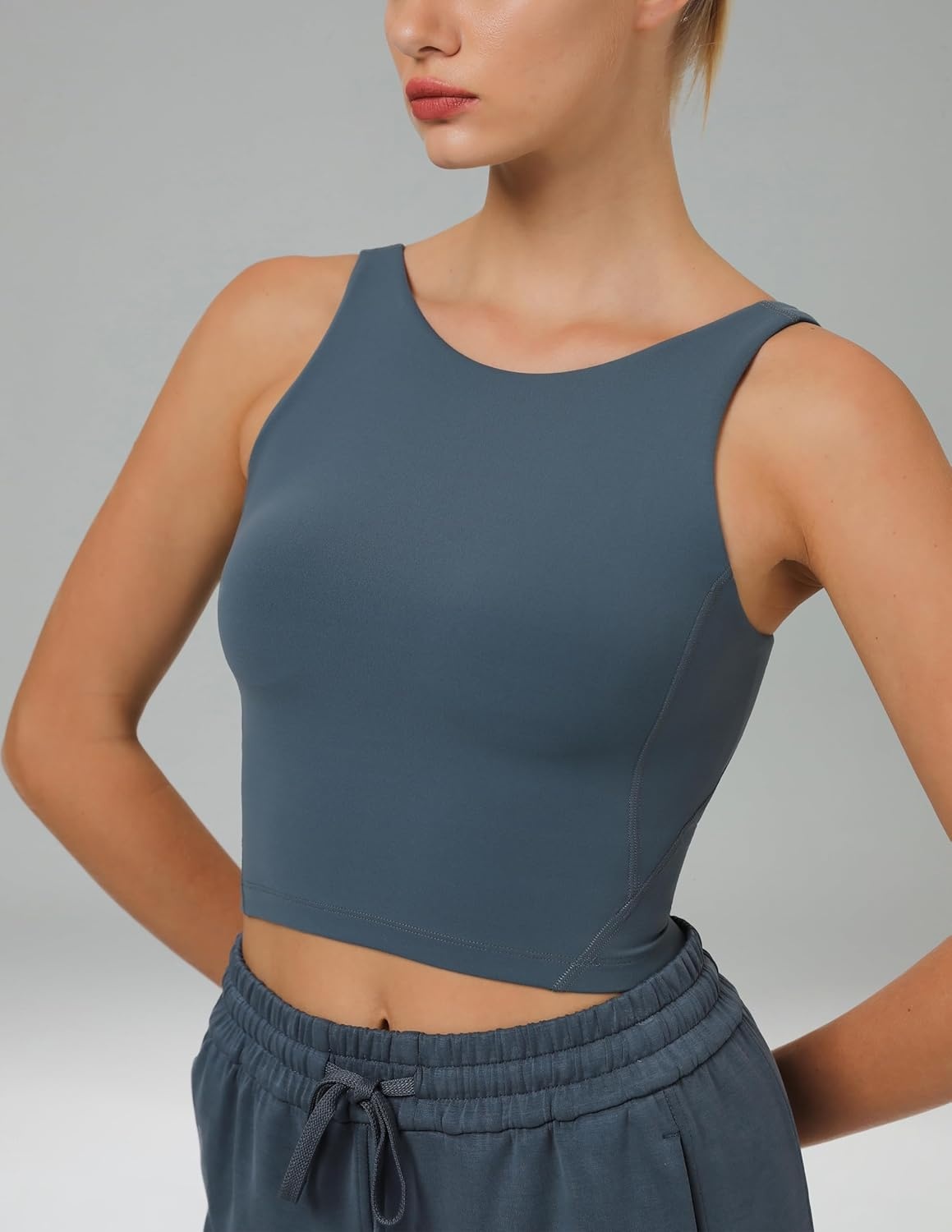 image:imageColorfulkoala Dreamlux Womens Padded Sports Bra High Neck UBack Yoga Running Workout Athletic Tank Top with Removable CupsDark Jasper